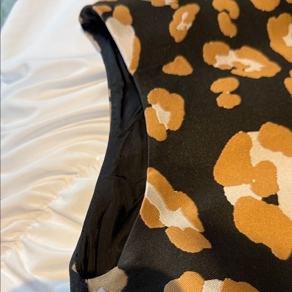 Ann Mashburn Thick Leopard Print Sleeveless Shift Dress L Silk blend lined - Picture 11 of 11